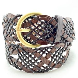 Leather Weave Braided Belt Size Small